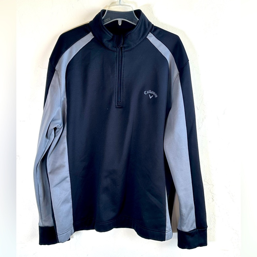 Callaway Black and Gray Quarter-Zip Pullover Sz L